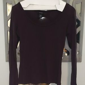 Long sleeved dark plum color shirt from Express